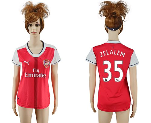 Women's Arsenal #35 Zelalem Home Soccer Club Jersey - Click Image to Close
